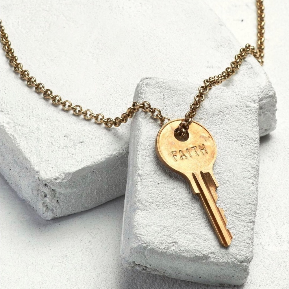The Giving Keys classic vintage gold key necklace